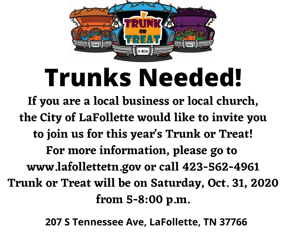 Trunk Wanted for Trunk or Treat in LaFollette